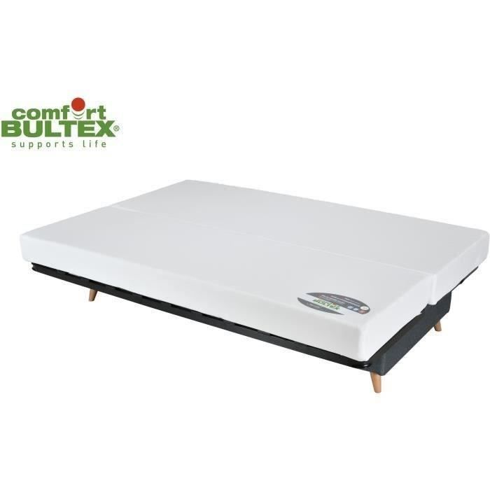 COMFORT BULTEX Banquette clic - Tissu bleu + Coussins dÈco jungle - L193 x P95 x H101- MONA