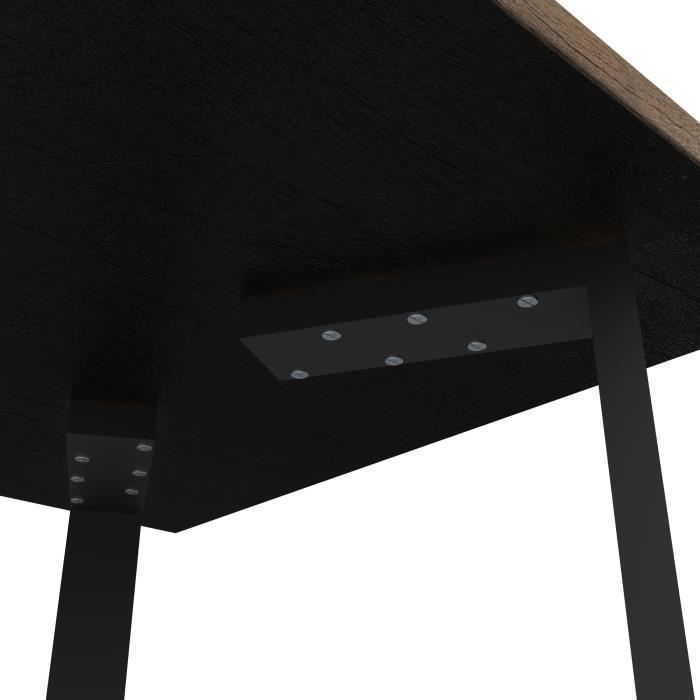 Table - MONACO - Rectangulaire - DÈcor mÈlamine chene saloon - Pied en V noir - 6 places - 180 x 90 cm - DEMEYERE