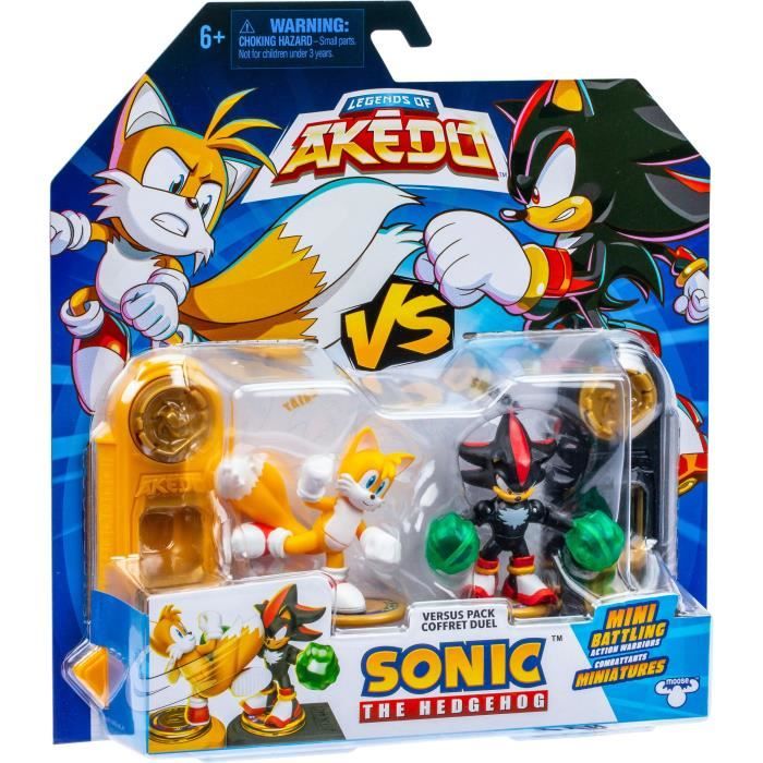 Duo de Figurines Tails vs Shadow - MOOSE TOYS - AKEDO - Pack de combat rapide, 2 figurines et contrôleurs inclus