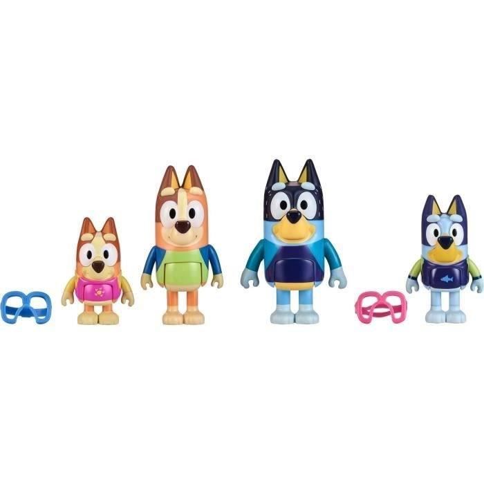 Bluey La famille a la Plage (4 figurines) - Univers miniature - MOOSE TOYS - Des 3 ans