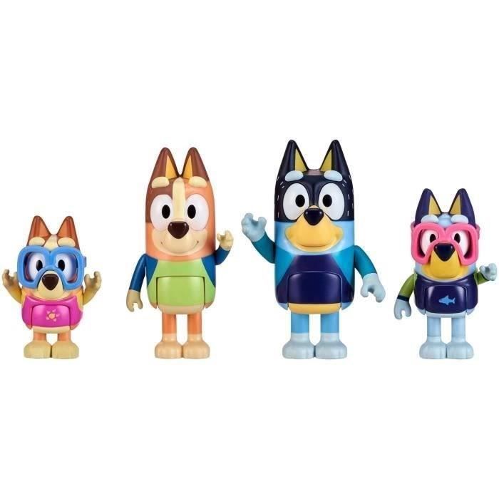 Bluey La famille a la Plage (4 figurines) - Univers miniature - MOOSE TOYS - Des 3 ans