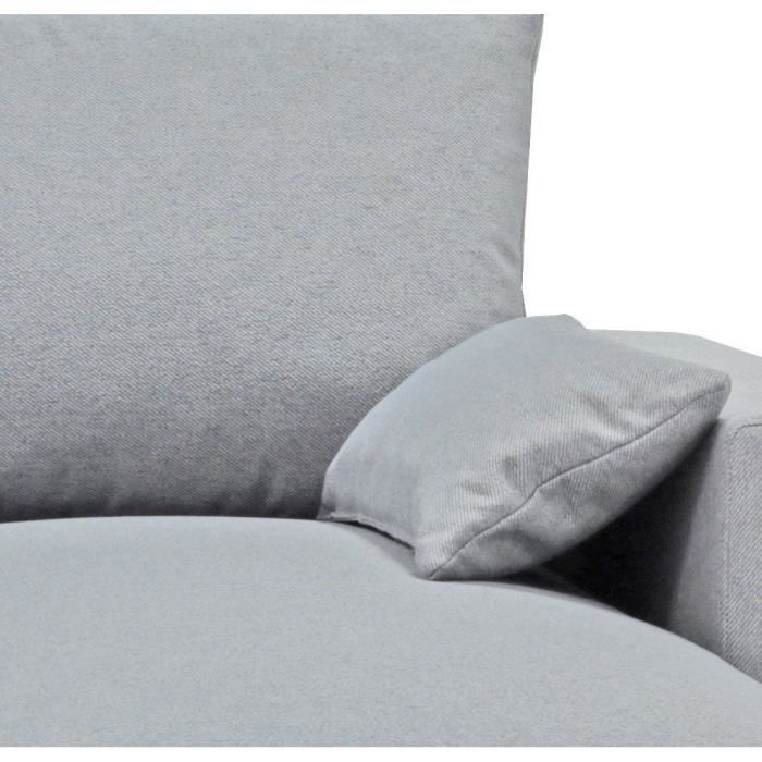 CanapÈ d'angle convertible - MORGAN - 3 places - Gris clair avec coffre 236x143x85cm