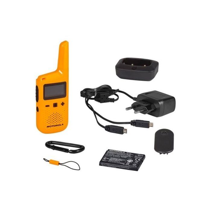 Talkies-walkies MOTOROLA TALKABOUT T72 - Jaune - Portée 8 km - PMR446 - 16 canaux - 121 codes