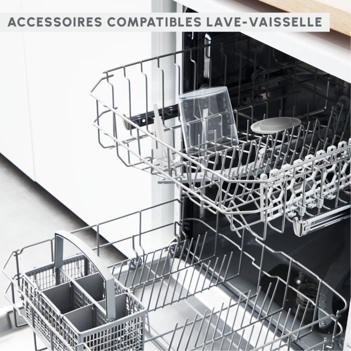 MOULINEX Multi-Moulinette Mini hachoir, 500 W, 2 vitesses, Accessoire pour Èmulsionner, Mixeur,†FabriquÈ en France AT710110