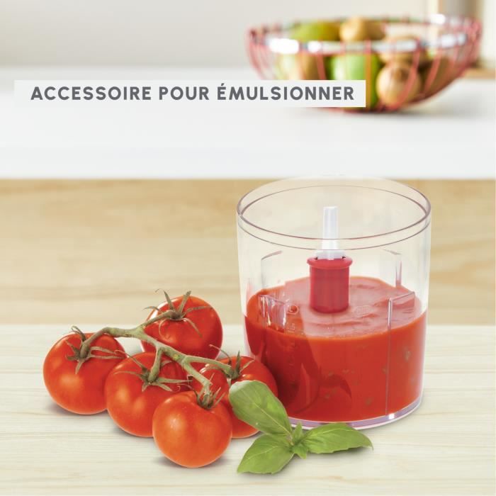 MOULINEX Multi-Moulinette Mini hachoir, 500 W, 2 vitesses, Accessoire pour Èmulsionner, Mixeur,†FabriquÈ en France AT710110