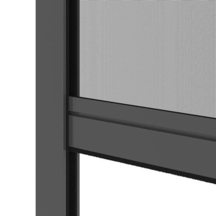 Moustiquaire de fenetre L125 x H145 cm en aluminium gris anthracite - Recoupable en largeur et hauteur