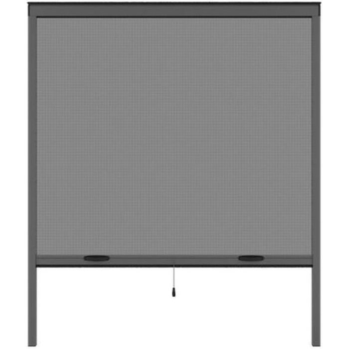 Moustiquaire de fenetre L125 x H145 cm en aluminium gris anthracite - Recoupable en largeur et hauteur