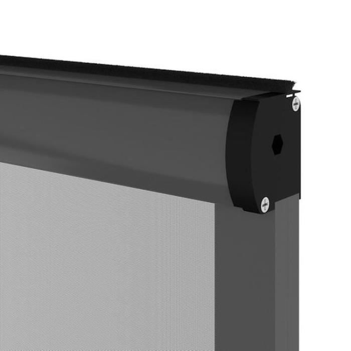 Moustiquaire de fenetre L125 x H145 cm en aluminium gris anthracite - Recoupable en largeur et hauteur