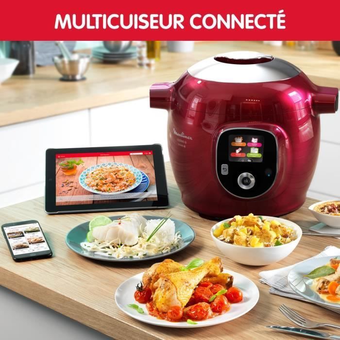 MOULINEX COOKEO+ Connect Multicuiseur intelligent haute pression, 6 L, 6 pers, 200 recettes intÈgrÈes, Application Moulinex