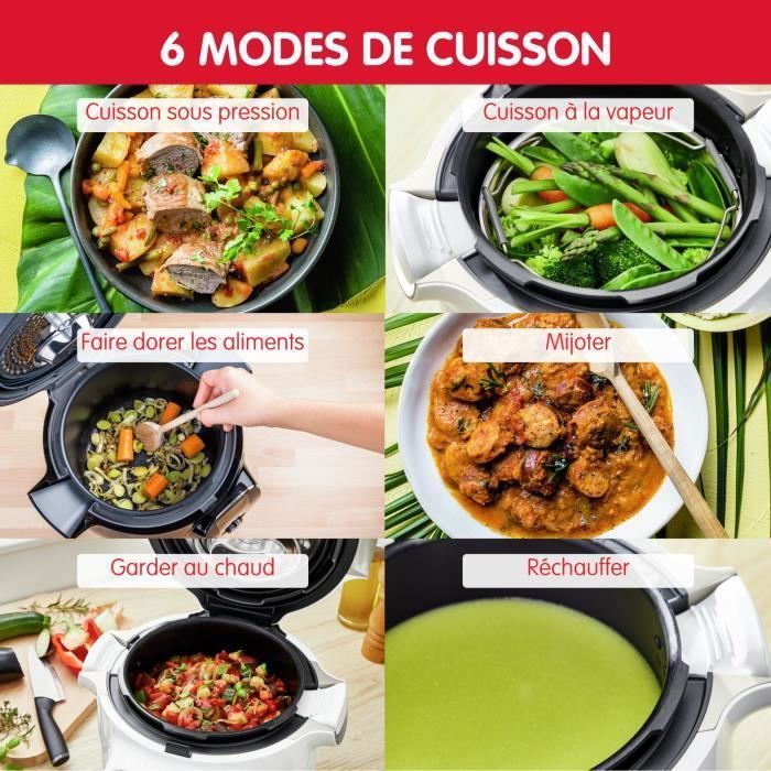 MOULINEX COOKEO+ Connect Multicuiseur intelligent haute pression, 6 L, 6 pers, 200 recettes intÈgrÈes, Application Moulinex