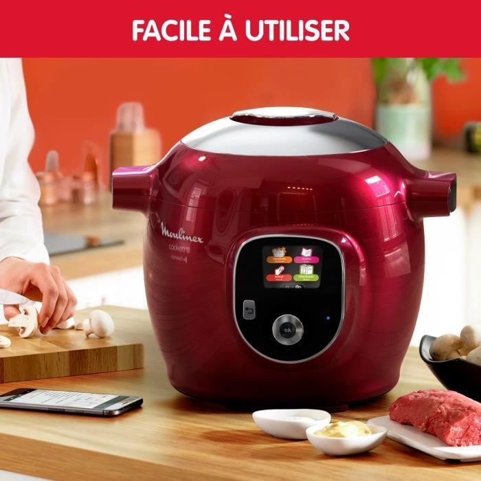 MOULINEX COOKEO+ Connect Multicuiseur intelligent haute pression, 6 L, 6 pers, 200 recettes intÈgrÈes, Application Moulinex