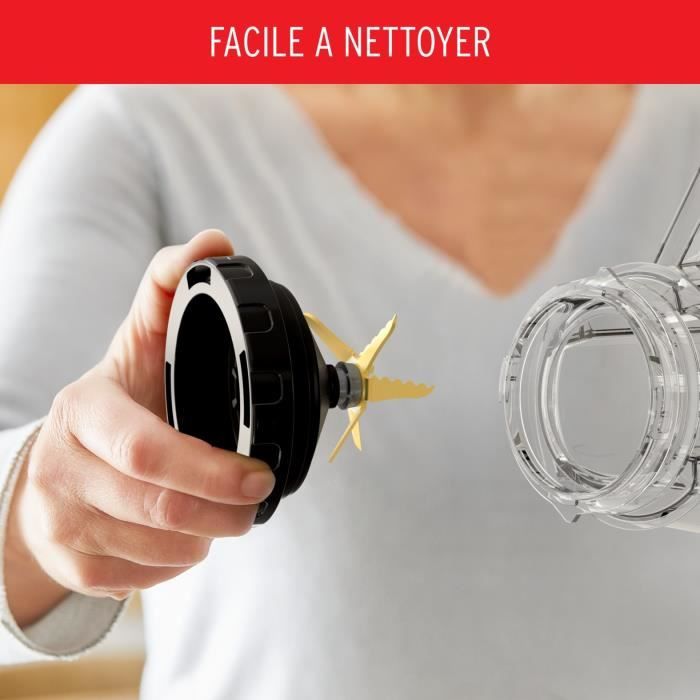 MOULINEX PerfectMix+ Blender Èlectrique, Bol incassable 2 L, Mixeur haute vitesse, Lames acier inoxydale LM88A810