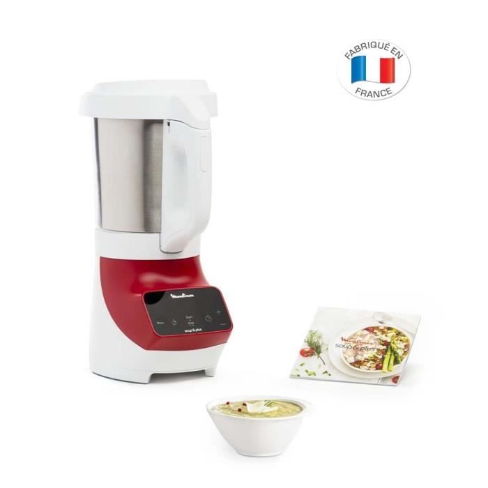 MOULINEX Soup&Plus Blender Chauffant, CapacitÈ utile 2 L, 5 vitesses, Ecran tactile, Livre recettes, FabriquÈ en France LM924500