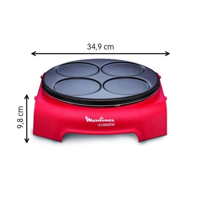 MOULINEX Accessimo Crepiere Èlectrique, Plaque antiadhÈsive 4 empreintes, 4 spatules, Louche, FabriquÈ en France PY312511