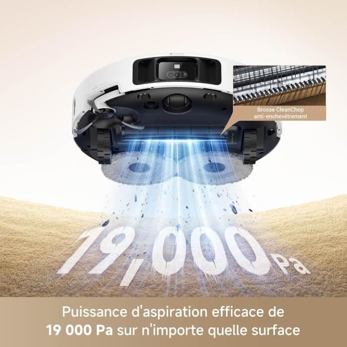 MOVA P50 Pro Ultra - Robot Aspirateur Laveur avec Station - 19 000 Pa - Brosse anti-enchevetrement - Nettoyage automatique