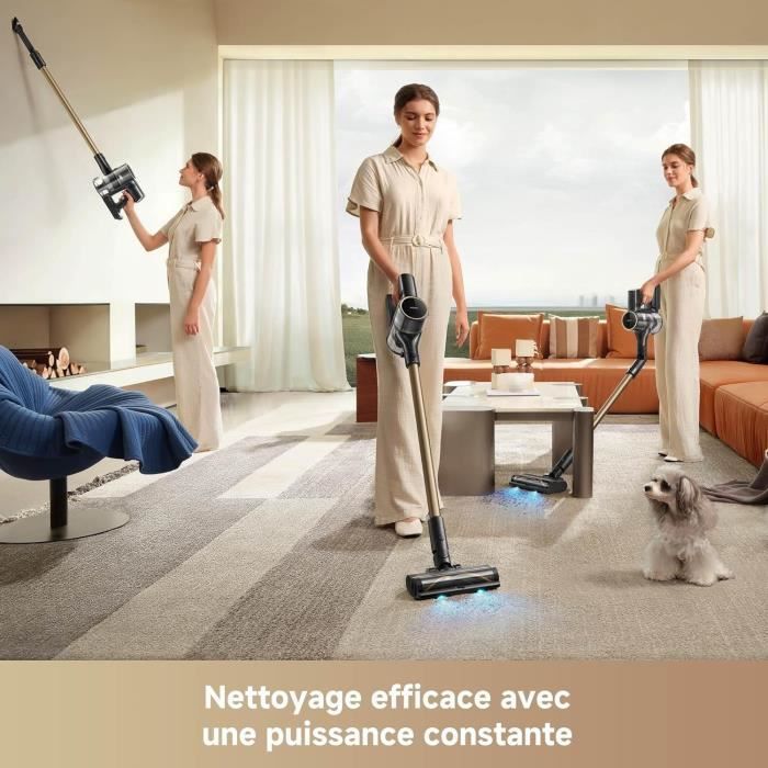 Mova S5 Sense - Aspirateur Balai sans Fil - Brosse multisurface OptiInsight avec Design Anti-noeuds - Réglage Intelligent