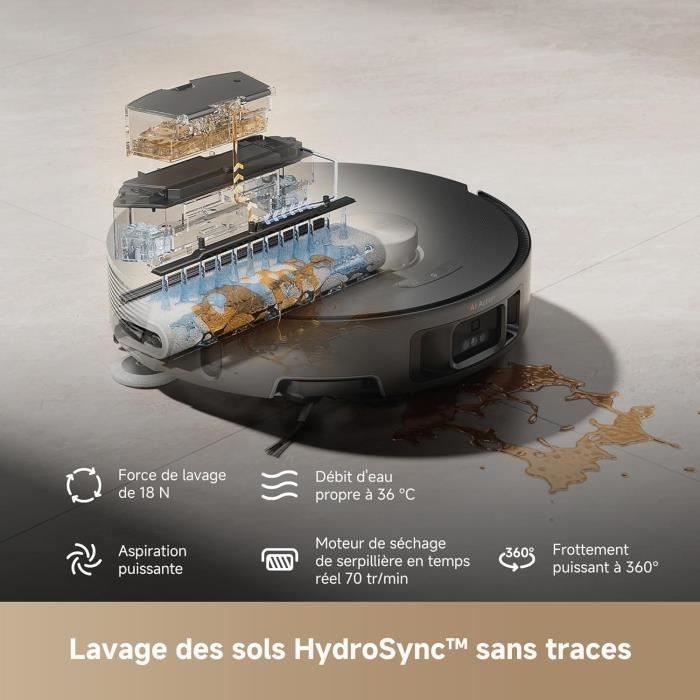 Aspirateur Robot Laveur - MOVA Z50 Ultra - Puissante Aspiration de 19 000 Pa - Détection Multiple de la saleté en Temps réel