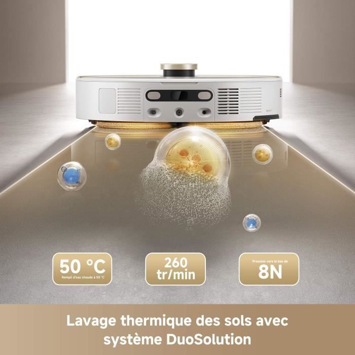 Robot Aspirateur Laveur MOVA V50 Ultra Complete -Puissance 24 000 Pa - Lavage Thermique des sols avec systeme DuoSolution
