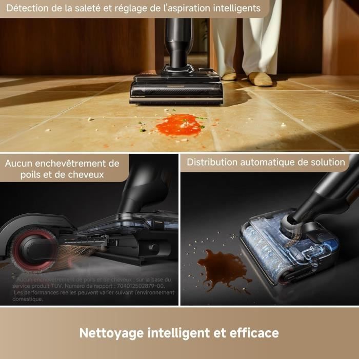 MOVA M50 ULTRA - Aspirateur Balai Laveur - 22 000 Pa - Bras robotisé - Poignée Pliable et Extensible - Lavage Brosse immersif 100°C