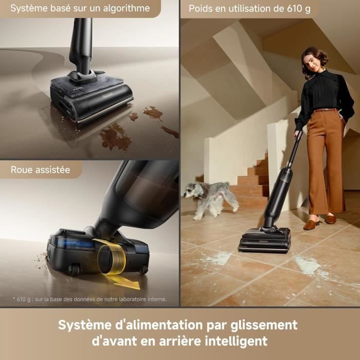 MOVA M50 ULTRA - Aspirateur Balai Laveur - 22 000 Pa - Bras robotisé - Poignée Pliable et Extensible - Lavage Brosse immersif 100°C