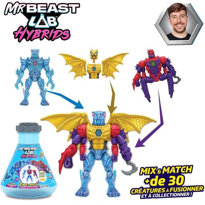 Pack de 2 figurines - MRBEAST LAB - Mix & Match - 2 FIG HYBRIDS + Moitié de figurine DRAGON