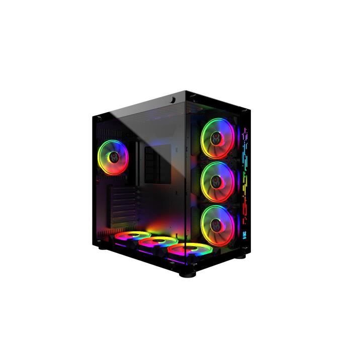 MRED - BoÓtier PC Gamer ATX - Noir RGB Crystal Sea