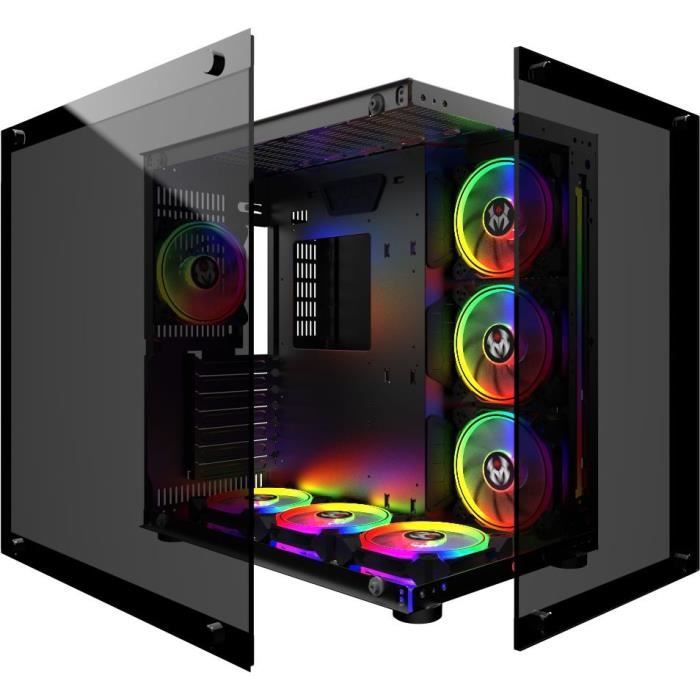 MRED - BoÓtier PC Gamer ATX - Noir RGB Crystal Sea