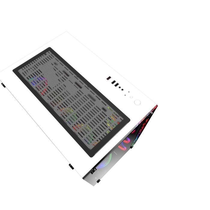 MRED - BoÓtier PC Gamer ATX - Blanc RGB Crystal Sea