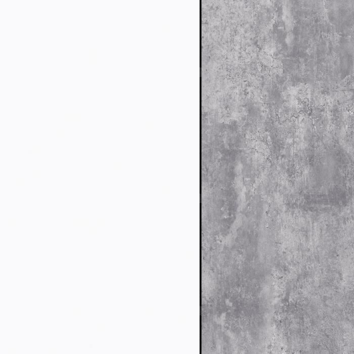Armoire a chaussures MISCA - Style contemporain effet béton et blanc mat - L 69 cm