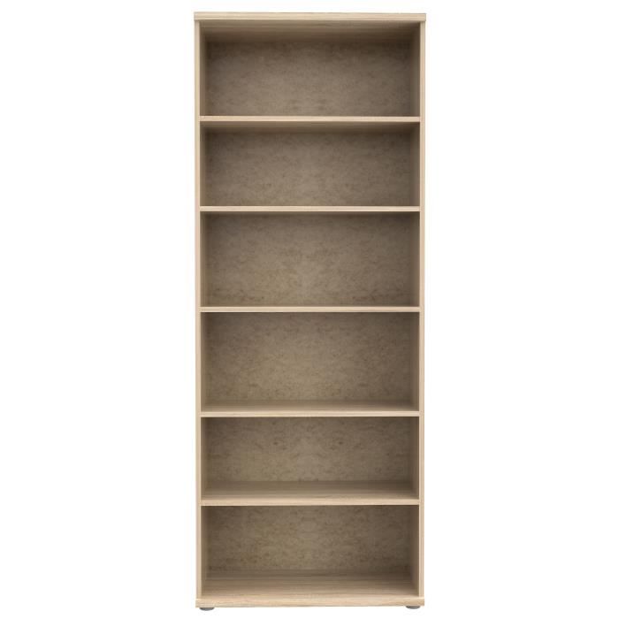 Armoire a chaussures MISCA - Décor chene sonoma et blanc mat - L69 x P35 x H179cm