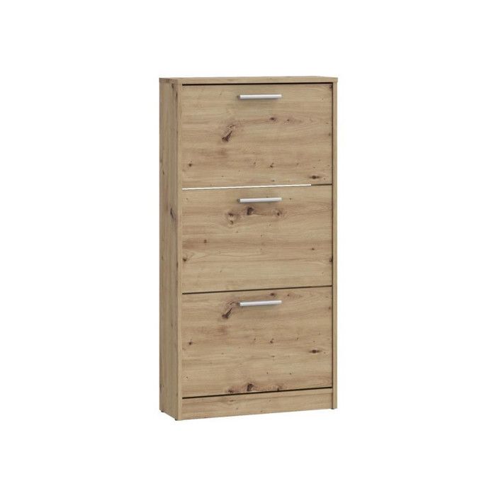 Meubles a chaussures - 6 paires - Décor Chene - 3 abattants - L58,2 x P20,4 x H115,5 cm - MAC
