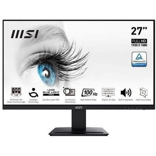 Ecran PC - MSI - 27 - FHD - 100Hz - Dalle IPS - 1ms - PRO MP273A