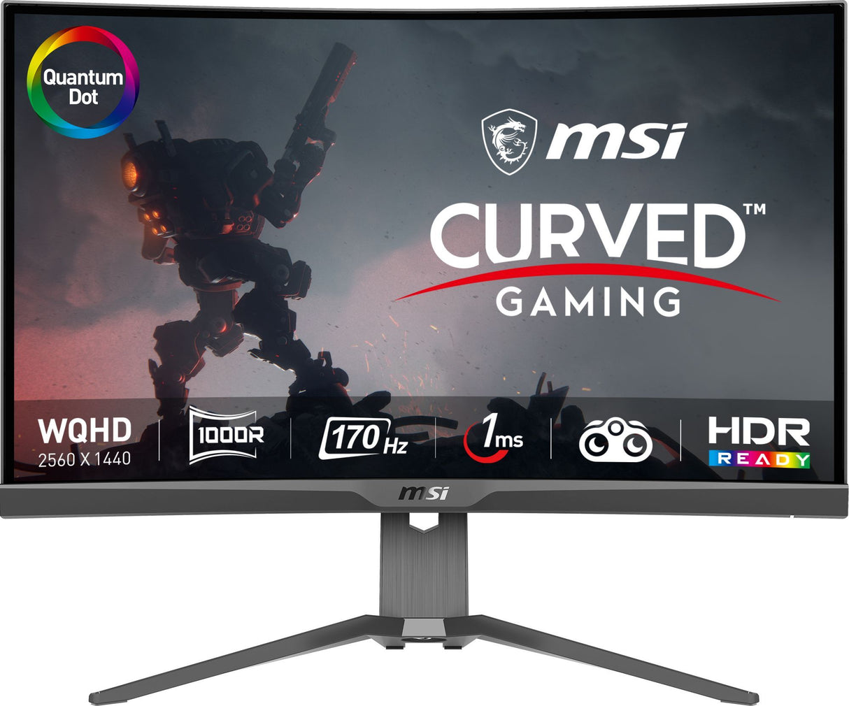 Ecran PC Gamer Incurvé - MSI - 27'' - QHD -170Hz - Dalle Rapid VA - 1ms - MAG275CQRF QD