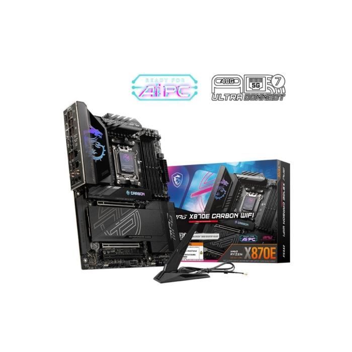 Carte mere - MSI - MPG X870E CARBON WIFI - Wi-Fi 7, 5G LAN, USB 40 Gb/s, LED RGB, PCIe supplÈmentaire