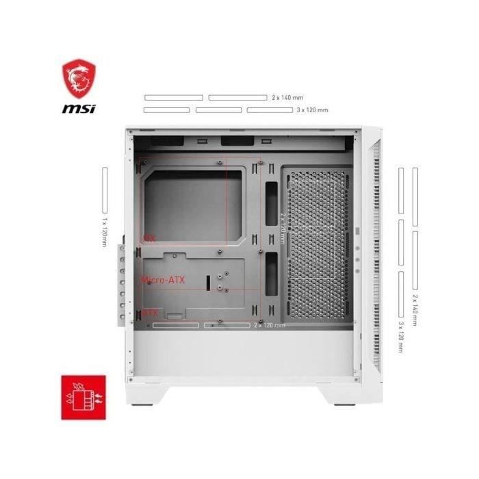 Boîtier PC - MSI - 306-7G23W21-HH9 - MAG FORGE 320R AIRFLOW - White