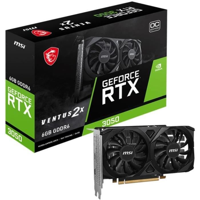 Carte Graphique Nvidia MSI GeForce RTX 3050 Ventus 2X E OC 6Go
