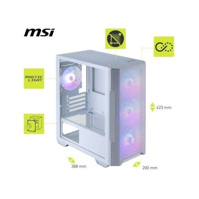 Boîtier PC gaming - MSI - MAG Forge M100R - Moyen Tour - Blanc