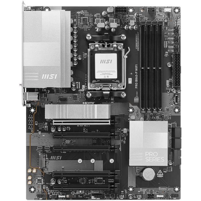 Carte mere - MSI - PRO B840-P WIFI - AM5 - DDR5 - Wi-Fi 7 - 2.5 GbE