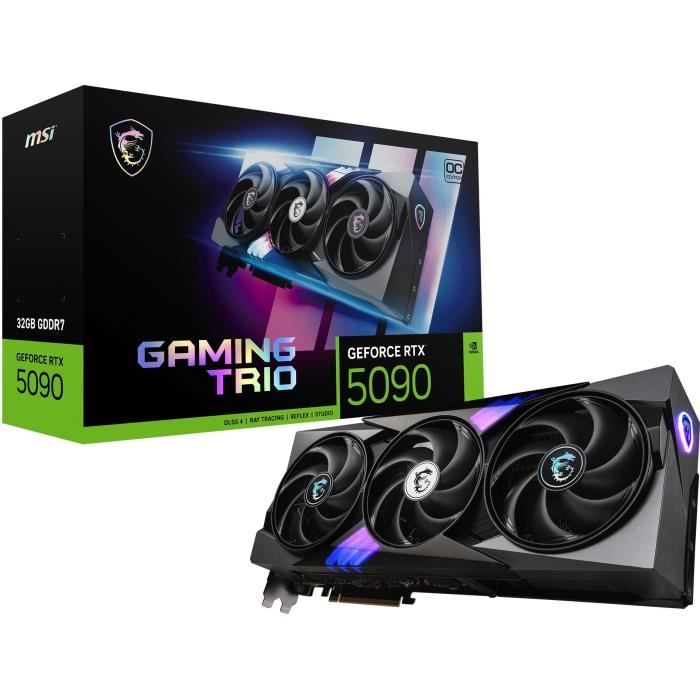 Carte graphique - MSI - GAMING GeForce RTX5090 TRIO OC 32GB NVIDIA GeForce RTX 5090 32 Go GDDR7