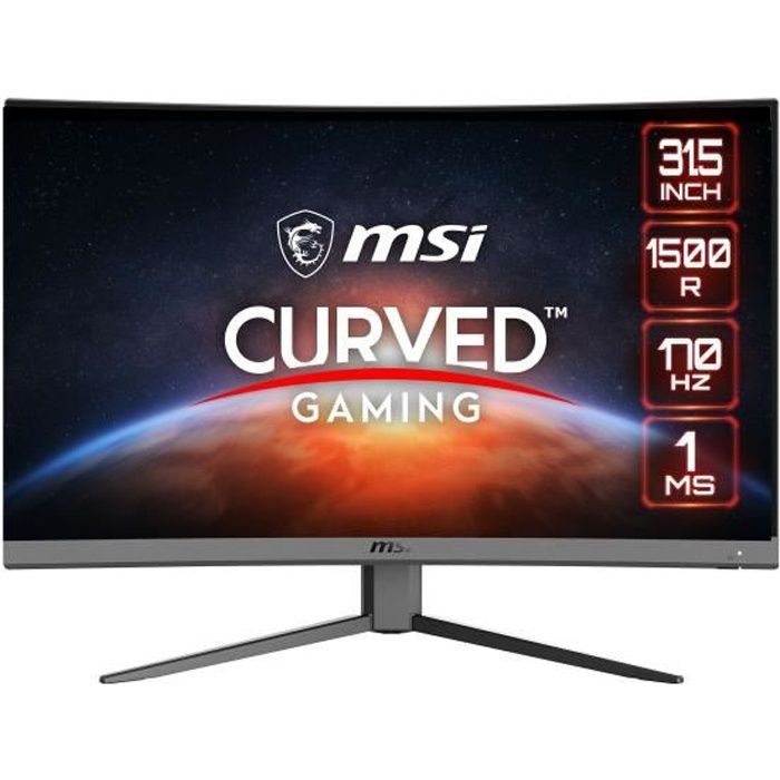 Ecran PC Gamer Incurvé - MSI - 31,5 - WQHD - 170Hz - Dalle VA - 1ms - G32CQ4 E2