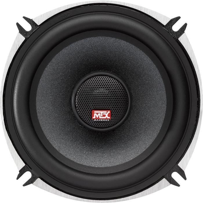 MTX TX650C Haut-parleurs voiture Coaxiaux 13cm 2 voies 80W RMS 4 châssis alu Tweeters néodyme dôme soie Membrane pulpe célulose