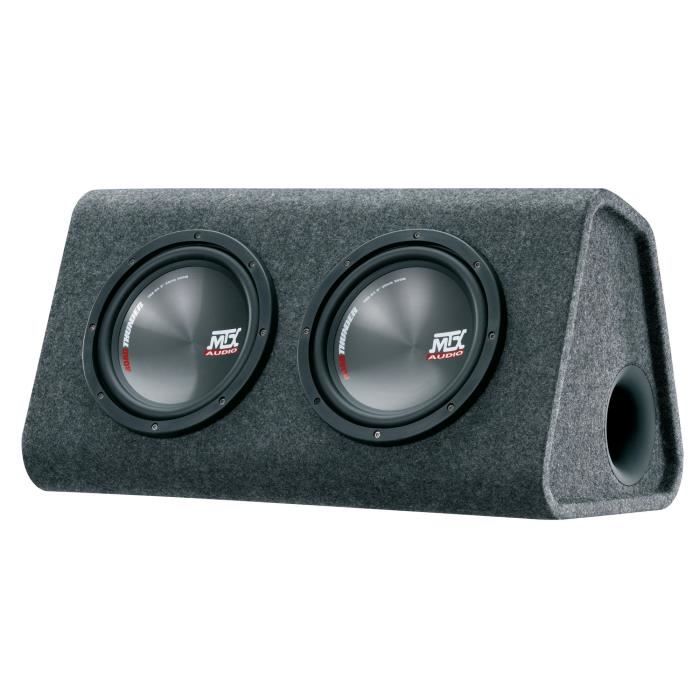 Caisson de grave - MTX AUDIO - Actif reflex avec double subwoofers 20cm - Ampli Classe-D 240Wrms - Filtre actif - Télécommande