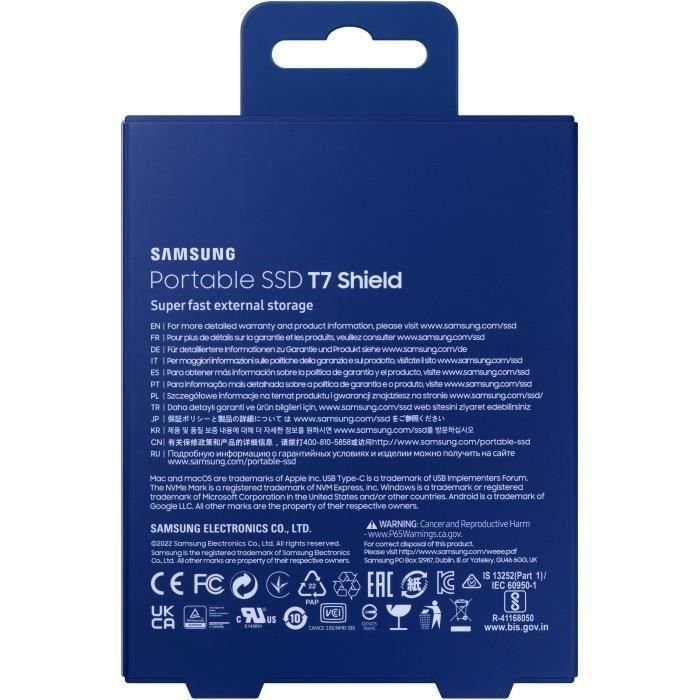 SAMSUNG SSD Externe T7 Shield Bleu 2 To MU-PE2T0R/EU