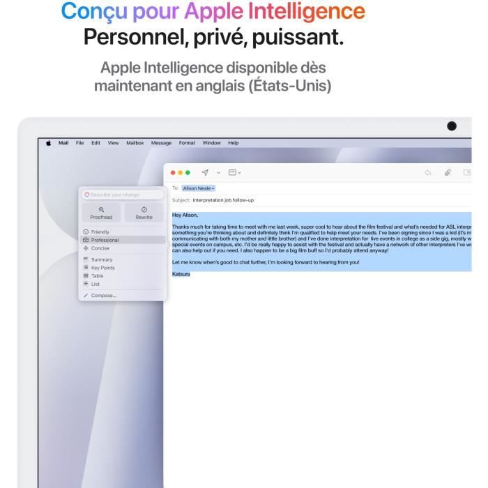 Apple iMac 24 ecran retina 4,5K 256Go SSD 16Go RAM Puce M4 CPU 10 coeurs GPU 10 coeurs Vert (2024)