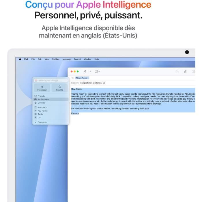Apple iMac 24 ecran retina 4,5K 512Go SSD 16Go RAM Puce M4 CPU 10 coeurs GPU 10 coeurs Bleu (2024)