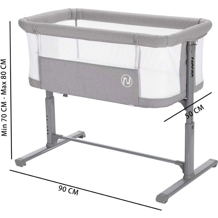Lit bébé cododo NANIA DODI - Lit d'appoint 2 en 1 - Ultra confort matelas 4cm d'épaisseur