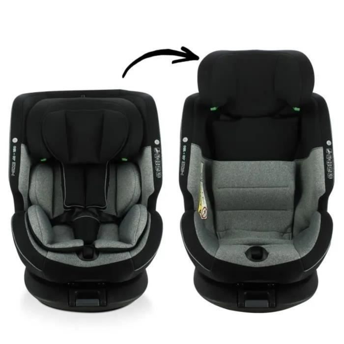 NANIA Siege auto ONE ISOFIX, Groupe 0/1/2/3, de 0 a 12 ans, 0-36 kg, 40-150 cm, R 129 - Pivotant - Noir