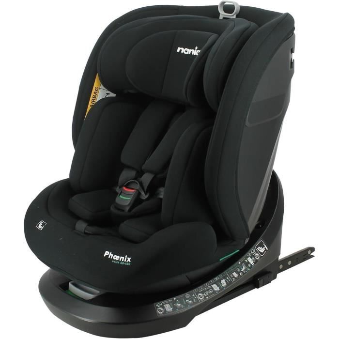 Siege auto isofix - NANIA - PHoeNIX - Groupe 0/1/2/3 - I-Size - Pivotant - Inclinable - Réducteur - Noir