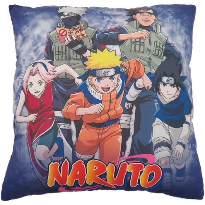 Coussin double face - Carré - NARUTO - Naruto et ses amis - Microfibre - 40 x 40 cm
