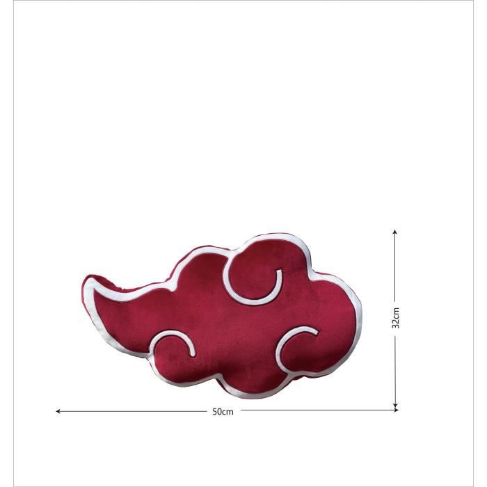 Coussin 3D - NARUTO SHIPPUDEN - Logo Akatsuki - Microfibre - 50 cm